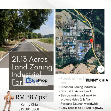 21.13 Acres Freehold Industrial Land Puncak Alam , Selangor, Bandar Puncak Alam