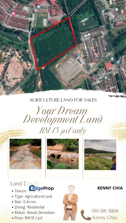 5 Acres Freehold Land For Sales Rasah Seremban, Negeri Sembilan, Seremban