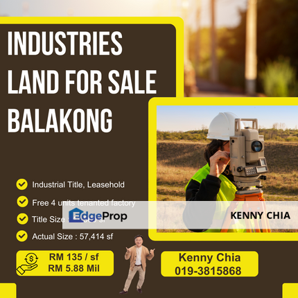 Industrial Land For Sales Balakong Cheras, Selangor, Balakong