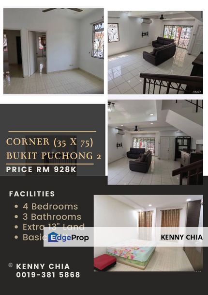 Corner (35 x 75) Double Storey Bukit Puchong 2, Selangor, Puchong
