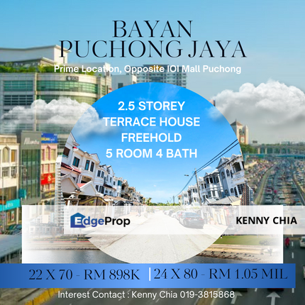 2.5 Storey Terrace Freehold Bayan Hill Bandar Puchong Jaya, Selangor, Puchong