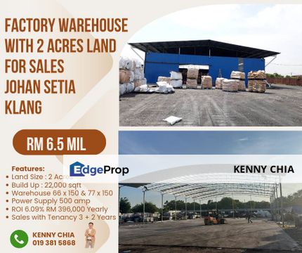 2 Acres Land with  Factory Warehouse Johan Setia Klang, Selangor, Klang