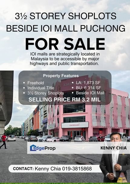 3½ Storey Shoplots Beside IOI Mall Puchong Jaya, Selangor, Puchong