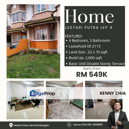 Double Storey (22 x 70) Terrace Lestari Putra LEP 4, Seri Kembangan , Selangor, Seri Kembangan