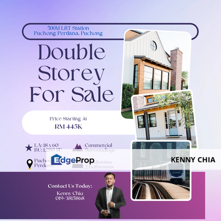 Double Storey Terrace 500M LRT Station Puchong Perdana, Selangor, Puchong