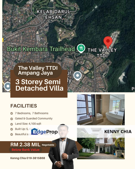3 Storey Semi-Detached Villa The Valley TTDI Ampang Jaya , Selangor, Ampang
