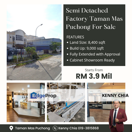 Semi Detached Factory Fully Extended with Approval Taman Mas Puchong, Selangor, Puchong