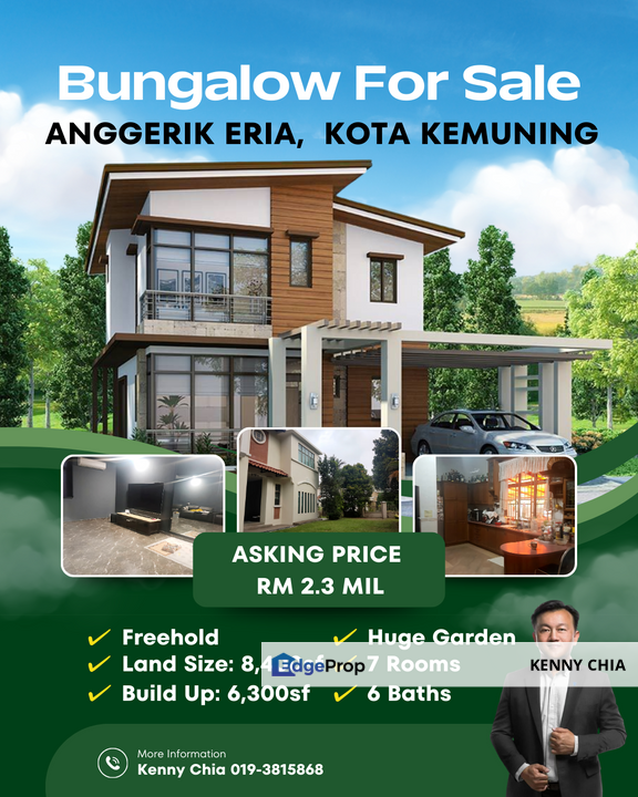 Bungalow Double Storey Freehold Anggerik Eria Kota Kemuning, Selangor, Kota Kemuning