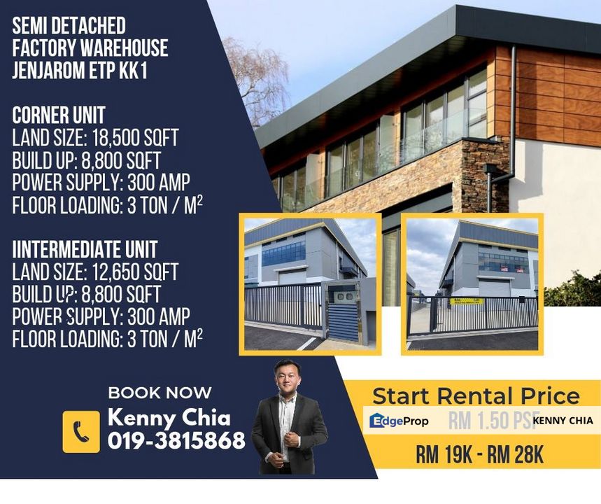 Semi Detached Factory Warehouse Jenjarom ETP KK 1, Selangor, Jenjarom