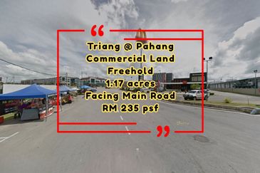 Mukim Triang Commercial Land For Sale Termeloh Freehold Next To Main Road