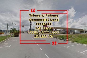 Mukim Triang Commercial Land For Sale Termeloh Freehold Next To Main Road