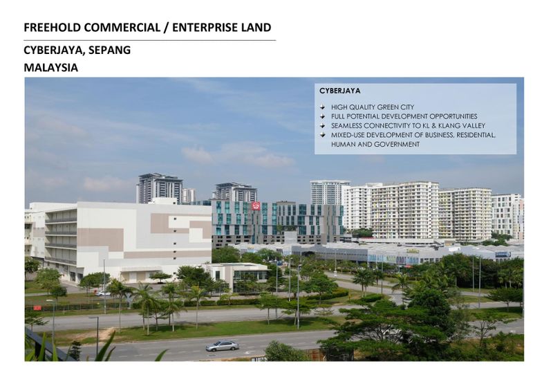 CYBERJAYA FREEHOLD COMMERCIAL LAND FOR SALE