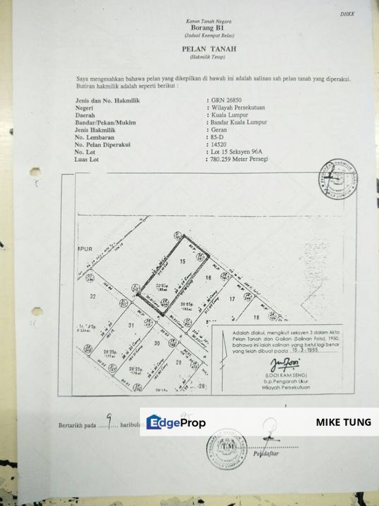 BANGSAR JALAN BAWAL RESIDENTIAL LAND FOR SALE, Kuala Lumpur, Bangsar