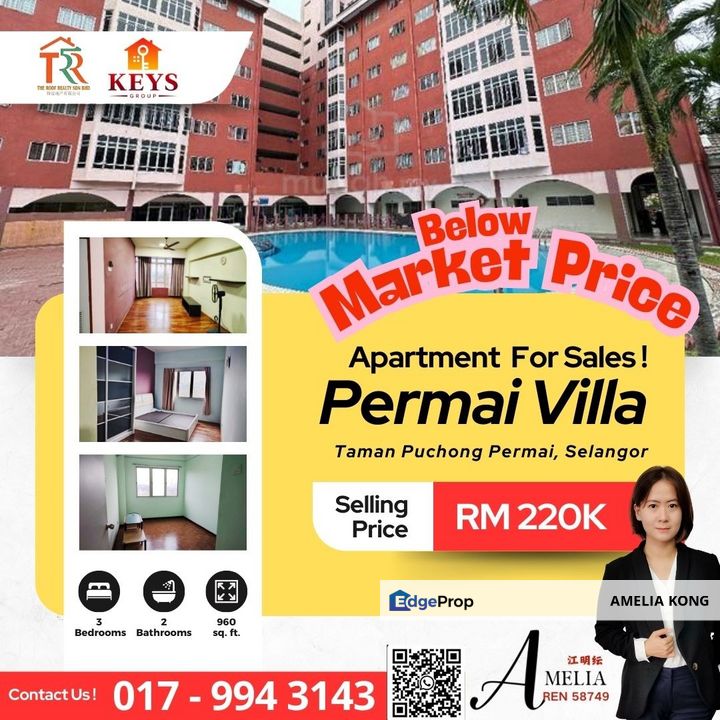 Below Market Price ! 3 Bedrooms Unit in Puchong For Sales , Selangor, Puchong