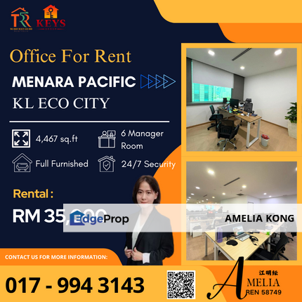 Full Furnish Office @ KL Eco City Bangsar , Kuala Lumpur, Bangsar