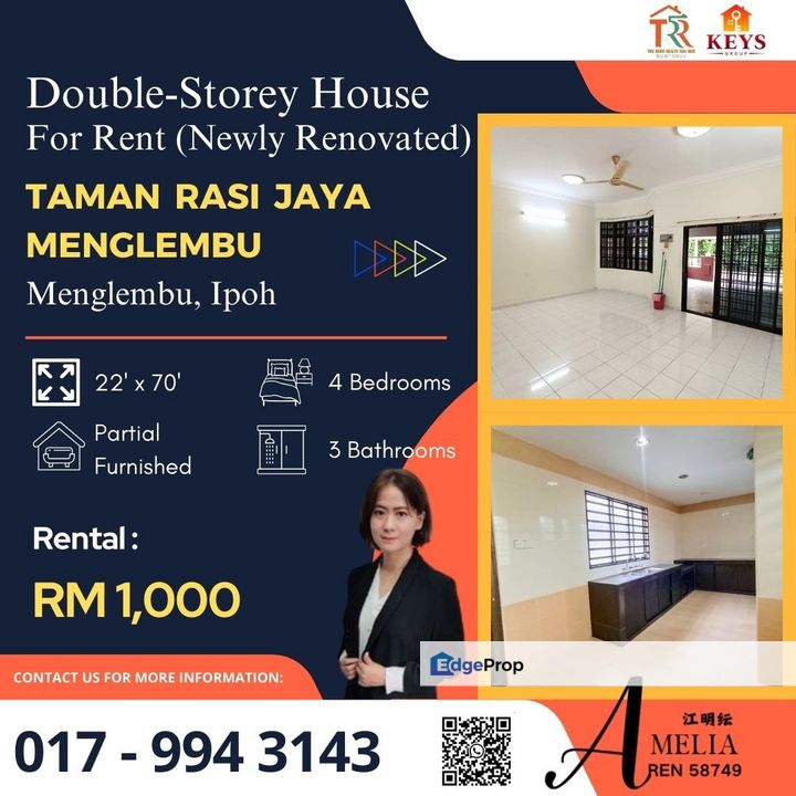 Newly Renovated Partial Furnish For Rent, Perak, Menglembu