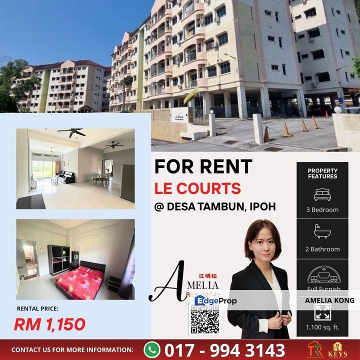 Ipoh Desa Tambun Apartment Corner Unit For Rent, Perak, Ipoh