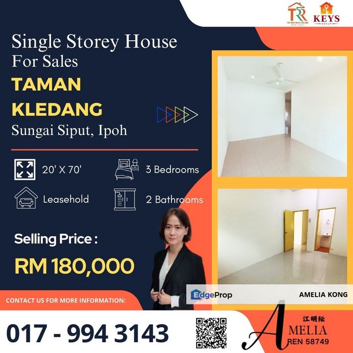 Single Storey House Sungai Siput For Sales , Perak, Kinta