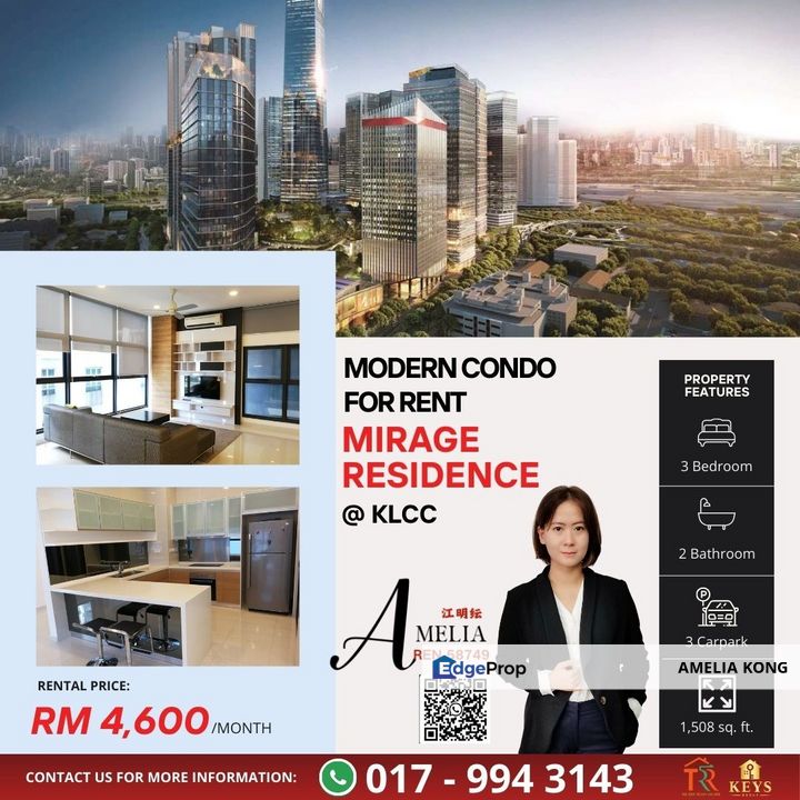 3 Bedrooms Full Furnish Near To MRT Ampang Park, Kuala Lumpur, KLCC