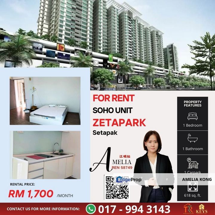 Soho Partial Furnish in Zetapark, Kuala Lumpur, Setapak