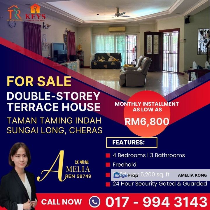 Huge Land Semi-D in Taman Taming Indah Sungai Long For Sales , Selangor, Bandar Sungai Long