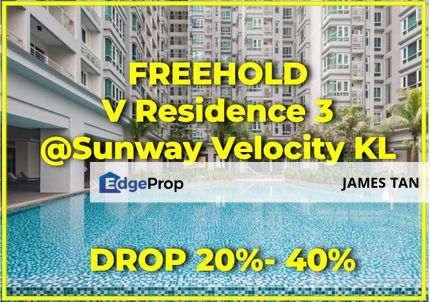 [BELOW MARKET 45K FREEHOLD V Residence 3 @ Sunway Velocity KL, Kuala Lumpur, Cheras