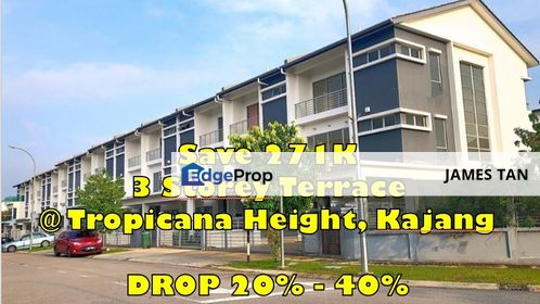  BELOW MARKET 271K  3 Storey Terrace @ Fairfield Residences, Tropicana Height, Kajang, Selangor, Kajang