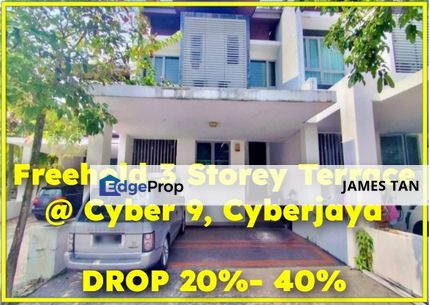 [BELOW MARKET 200K] Freehold 3 Storey Terrace @ Cyber 9, Cyberjaya, Selangor, Cyberjaya