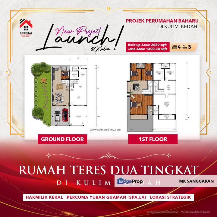 Rumah Teres Dua Tingkat di Kulim for Sale @RM487,980 By MK SANGGARAN