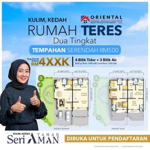Rumah Teres Dua Tingkat di Kulim for Sale @RM423,000 By MK SANGGARAN