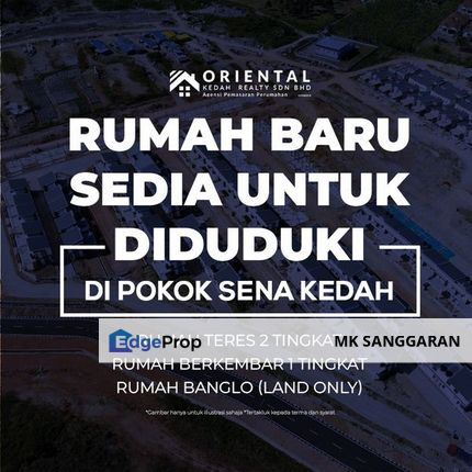 Rumah Berkembar 1 Tingkat di Pokok Sena, Kedah, Kedah, Pokok Sena