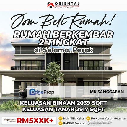 Rumah Berkembar Dua Tingkat di Selama, Perak, Selama