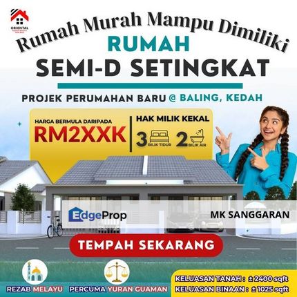 Rumah Berkembar Setingkat Baling, Kedah, Kedah, Baling