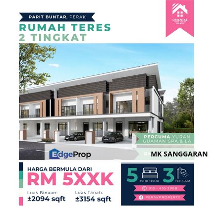 Rumah Teres 2 Tingkat di Parit Buntar, Perak, Perak, Parit Buntar