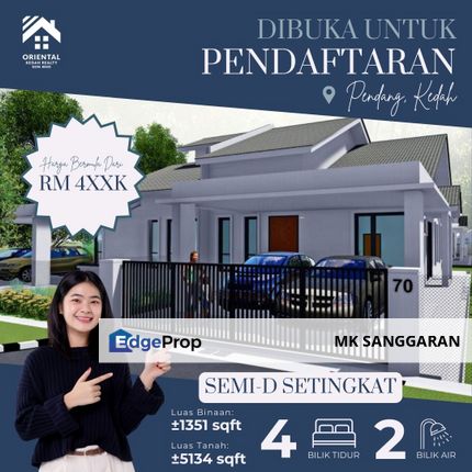 Rumah Berkembar Setingkat di Pendang, Kedah, Kedah, Pendang