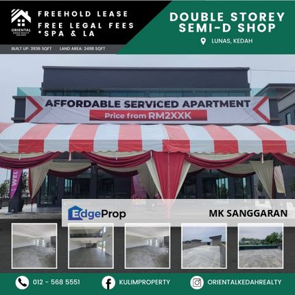 Double Storey Semi-D Shop at Lunas, Kedah, Kedah, Lunas