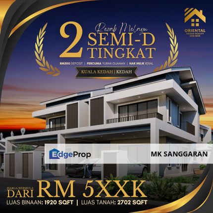 Rumah Berkembar 2 Tingkat di Kuala Kedah, Kedah, Kedah, Kuala Kedah