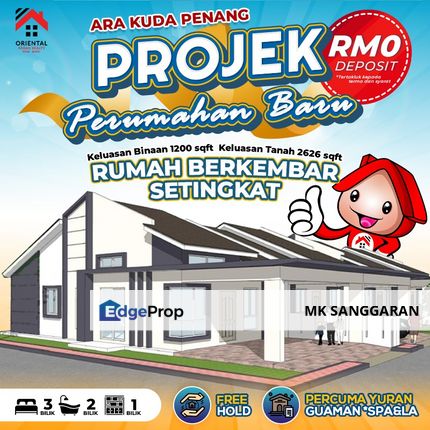 Rumah Berkembar Setingkat di Ara Kuda, Penang, Penang, Kubang Semang