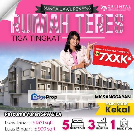 Rumah Teres Tiga Tingkat di Sungai Jawi Penang, Penang, Sungai Jawi