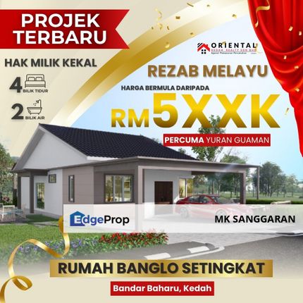 Rumah Banglo Setingkat di Bandar Baharu, Kedah, Kedah, Bandar Baharu