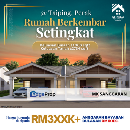 Rumah Berkembar Setingkat di Taiping, Perak, Perak, Taiping