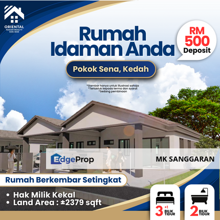 Rumah Berkembar Setingkat di Pokok Sena, Kedah, Kedah, Pokok Sena