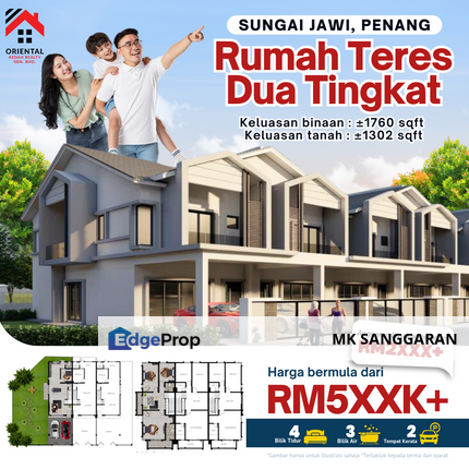 Rumah Teres Dua Tingkat di Sungai Jawi, Penang, Penang, Sungai Jawi