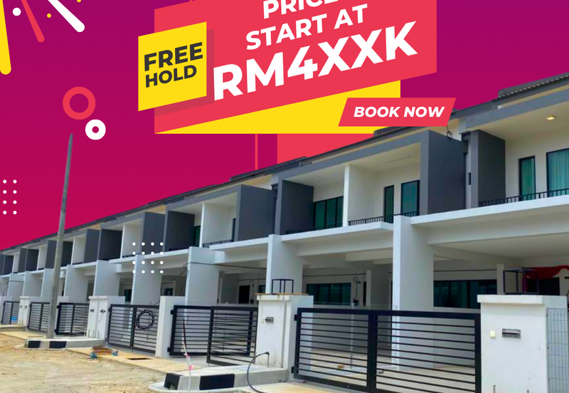 Rumah Teres Dua Tingkat di Kubang Semang Penang