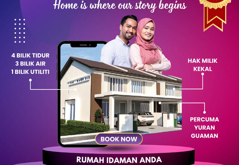 Rumah Teres Dua Tingkat di Kulim