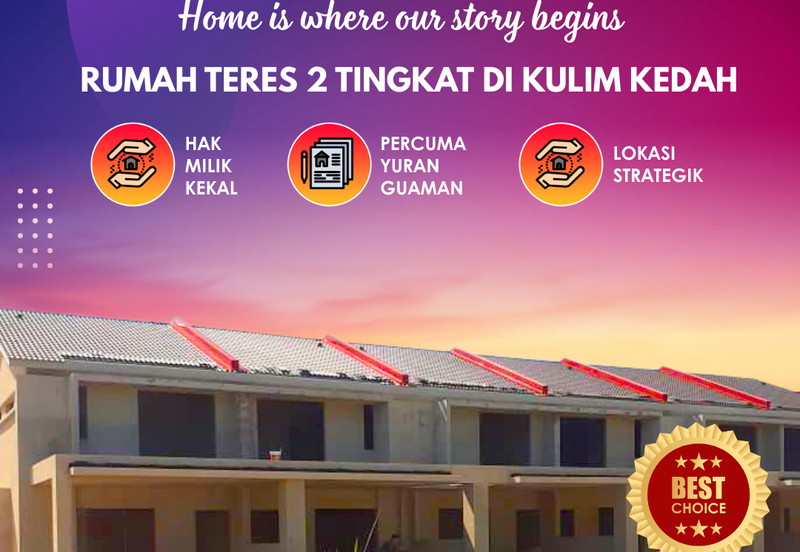 Rumah Teres Dua Tingkat di Kulim