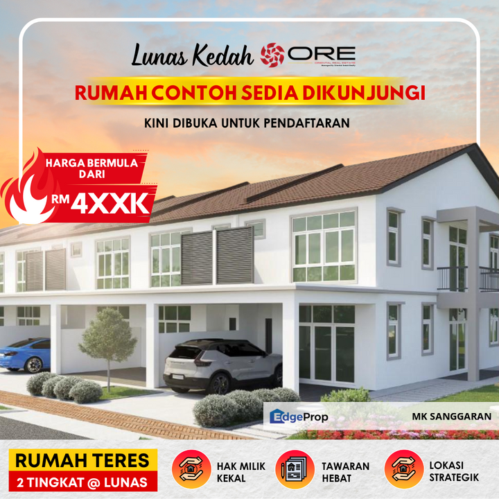 Rumah Teres 2 Tingkat di Lunas, Kedah, Lunas
