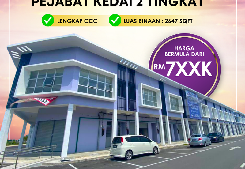 Pejabat Kedai Dua Tingkat di Parit Buntar Perak