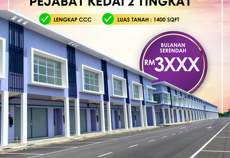 Pejabat Kedai Dua Tingkat di Parit Buntar Perak