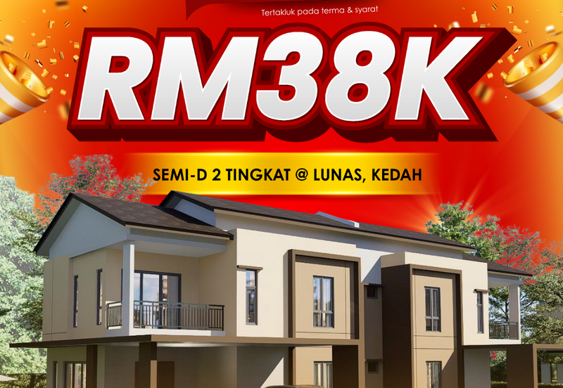 Rumah Berkembar 2 Tingkat di Lunas